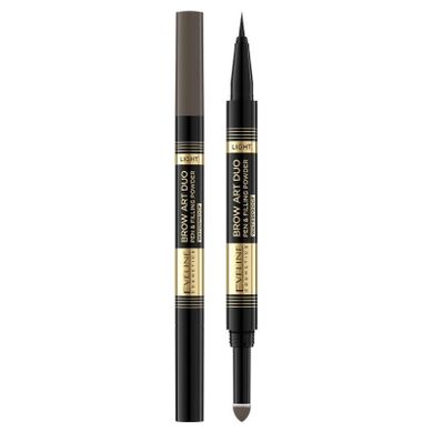 Eveline, Brow Art Duo, kredka do brwi 2w1, light
