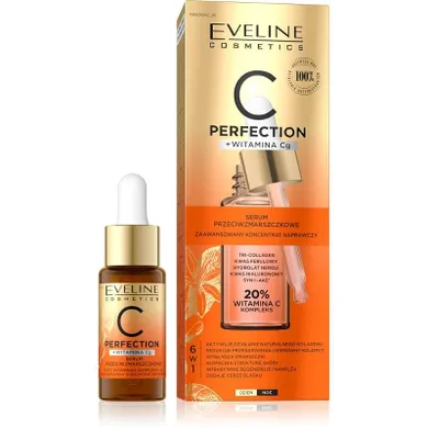 Eveline, C-Perfection, serum przeciwzmarszczkowe, zaawansowany koncentrat naprawczy 6w1 na dzień i noc, 18 ml