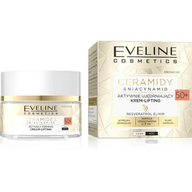 Eveline, ceramidy&niacynamid, aktywnie ujędrniający krem-lifting 50+, 50 ml