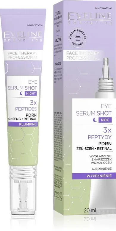 Eveline Cosmetics, Eye Serum Shot, kuracja wypełniająco-regenerująca skórę wokół oczu, 20 ml