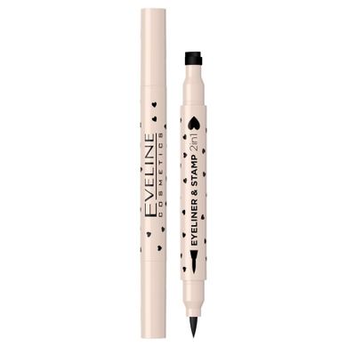 Eveline Cosmetics, Eyeliner & Stamp 2in1, eyeliner ze stemplem, 01 Serce