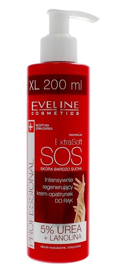 Eveline, Extra Soft SOS, Intensywnie regenerujący krem-opatrunek do rąk, 200 ml