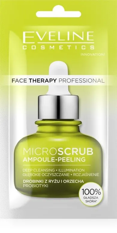 Eveline, face therapy professional, kremowy peeling-ampułka drobnoziarnisty microscrub, 8 ml