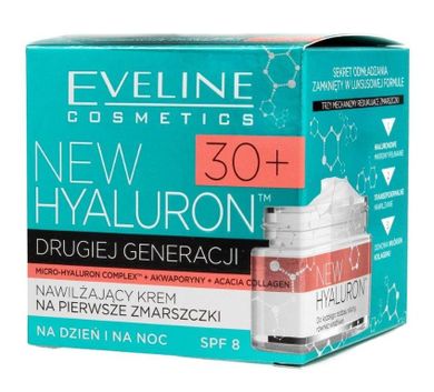Eveline, Hyaluron Expert 30+, ultranawilżający krem-koncentrat dla cery suchej i wrażliwej dzień/noc, 50 ml
