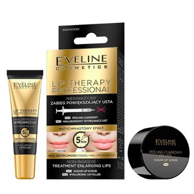 Eveline, Lip Therapy, nieinwazyjny zabieg powiększający usta, peeling, 7 ml + wypełniacz, 12 ml