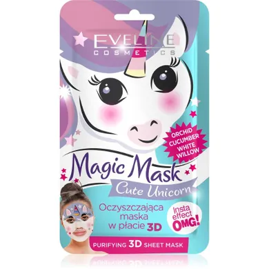 Eveline, Magic Mask, oczyszczająca maska w płacie 3D, Cute Unicorn, 1 szt.
