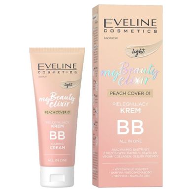 Eveline, My Beauty Elixir, pielęgnujący krem BB, peach cover 01 light, 30 ml