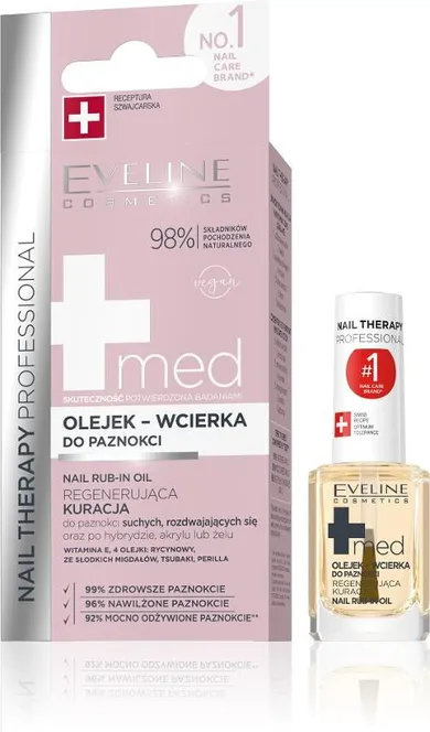 Eveline, Nail Therapy Professional Med+, olejek-wcierka do paznokci, 12ml