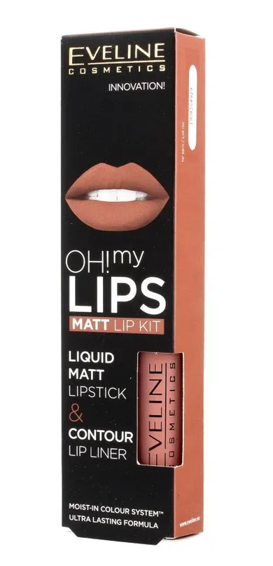 Eveline, OH! My Lips, zestaw do makijażu ust, nr 01 Neutral Nude