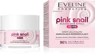 Eveline, Pink Snail, krem nawilżająco rozświetlający, jelly slime, 50 ml