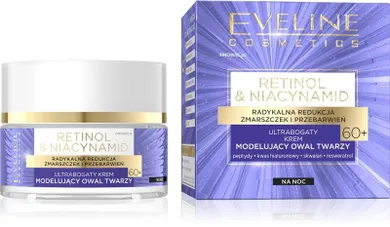 Eveline, Retinol & Niacynamid, 60+ ultra bogaty krem modelujący owal twarzy na noc, 50 ml