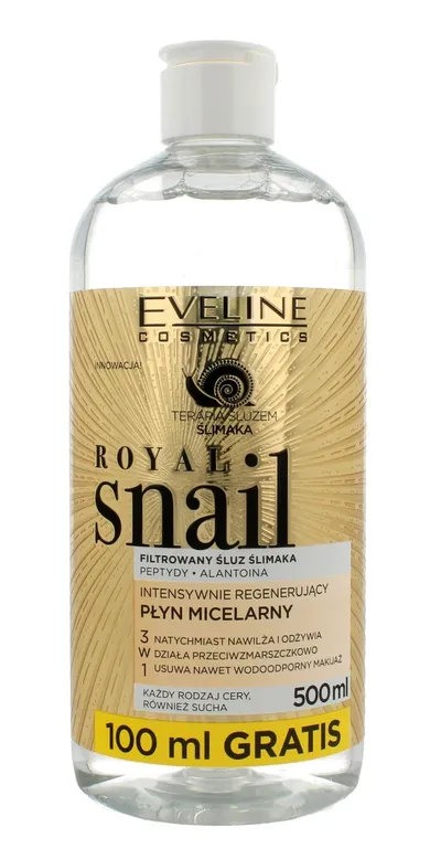 Eveline, Royal Snail, płyn micelarny intensywnie regenerujący 3w1, 500 ml