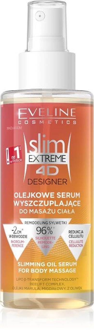 Eveline, Slim Extreme 4D Designer, olejkowe serum wyszczuplające do masażu ciała, 150 ml