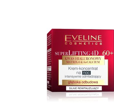 Eveline, Super Lifting 4D 60+, krem-koncentrat intensywnie odmładzający na noc, 50 ml