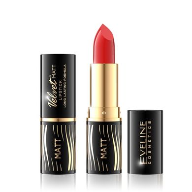 Eveline, Velvet Matt, matowa pomadka do ust, 503 Elegant Red, 4,1 g