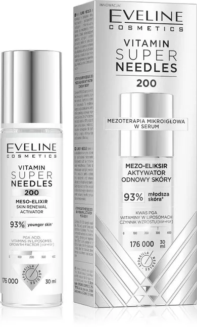 Eveline, vitamin super needles 200, mezo-eliksir aktywator odnowy skóry, 30 ml