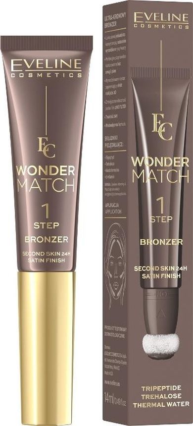 Eveline, Wonder Match, ultrakremowy bronzer w tubce z aplikatorem, nr 01, 14 ml