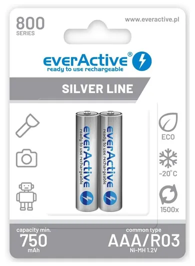 EverActive, akumulatorki AAA 800mAh, 2 szt.