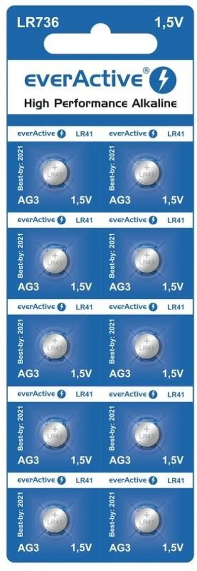 EverActive, baterie alkaliczne, G3 LR736 LR41, EVAG3, 10 szt.