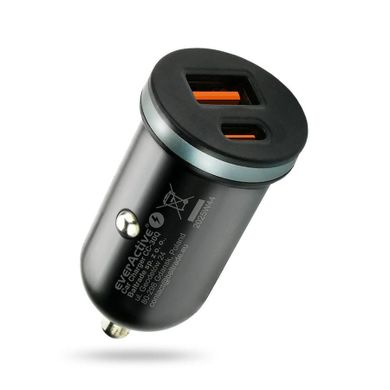 Everactive, ładowarka samochodowa, USB, USB-C, 35W, czarna