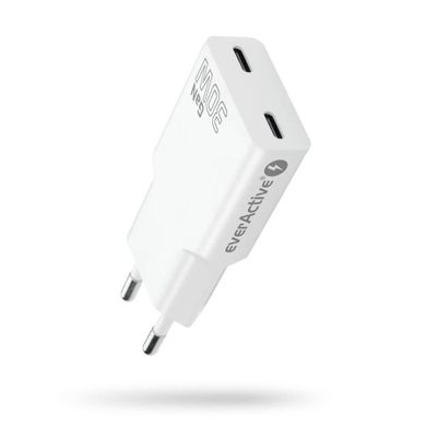 Everactive, ładowarka sieciowa, 2xUSB-C QC, 30W, biała, SC-385Q