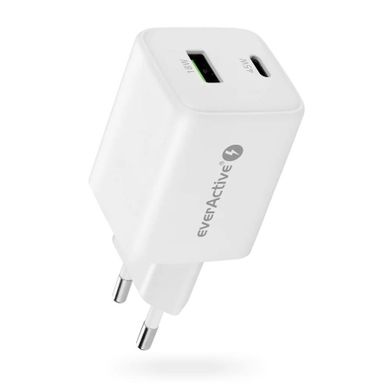 Everactive, ładowarka sieciowa, GAN 1xUSB, 1xUSB-C, QC 4.0, 45W, biała, SC-450Q
