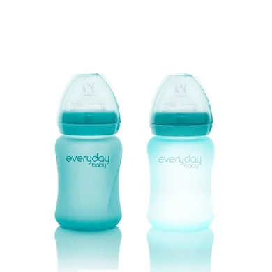 Everyday Baby, butelka szklana reagująca na temperaturę, turkusowa, 2m+, 150 ml