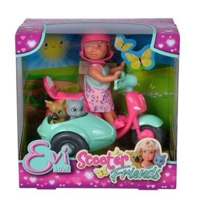 Evi Love, Przyjaciele na skuterze, lalka ze skuterem i figurkami zwierząt