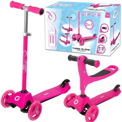 EVO, jeździk i hulajnoga 2w1, różowa
