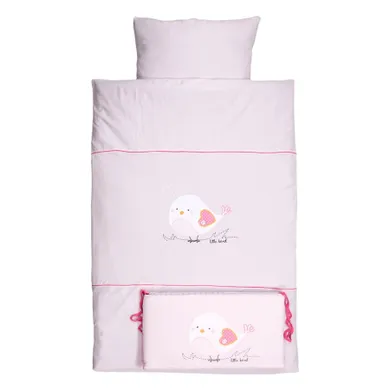 Ewa Klucze Eevi, Zwierzaki, Ptak, 3-częściowy komplet pościeli, 100-135 cm