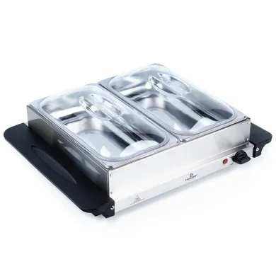 Excellent Electrics, podgrzewacz elektryczny do potraw, stalowy, 2 wkłady