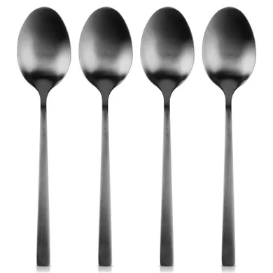 Excellent Houseware, łyżeczki do herbaty, stalowe, czarne, 4 szt.