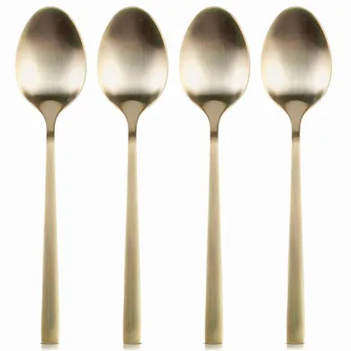 Excellent Houseware, łyżeczki do herbaty, stalowe, złote, 4 szt.