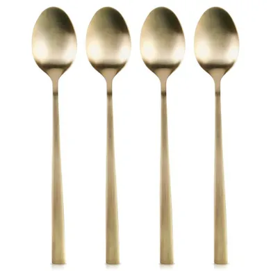 Excellent Houseware, łyżeczki koktajlowe, stalowe, złote, 4 szt.