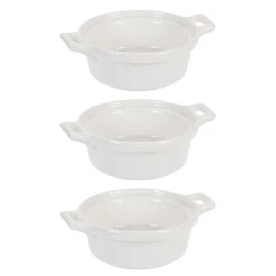 Excellent Houseware, miseczki do zapiekania, porcelanowe okrągłe, 3 szt., 130 ml