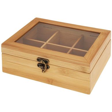 Excellent Houseware, pojemnik na herbatę, drewniany, 21-16-7,5 cm