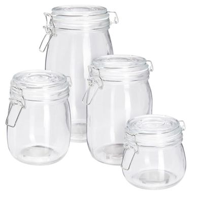 Excellent Houseware, Reso, szklane słoiki z klipsem, 4 szt.