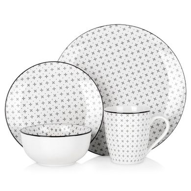 Excellent Houseware, serwis obiadowy, porcelanowy, 16 elementów