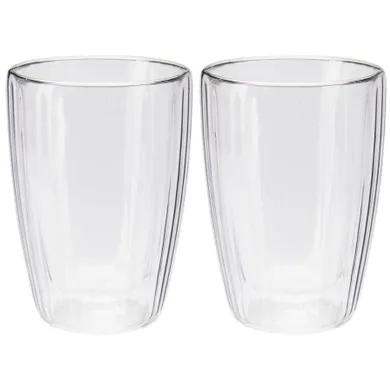 Excellent Houseware, szklanki termiczne z podwójną ścianką, do kawy i herbaty, 350 ml, 2 szt.