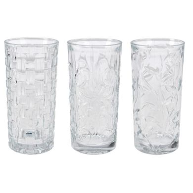 Excellent Houseware, zestaw szklanek we wzory, 380 ml, 3 szt.