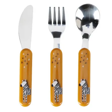 Excellent Houseware, zestaw sztućców, zebra, 3 elementy