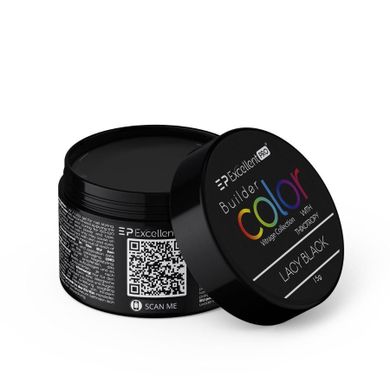 Excellent PRO, Builder Color With Thixotropy, żel budujący, Lacy Black, 15g