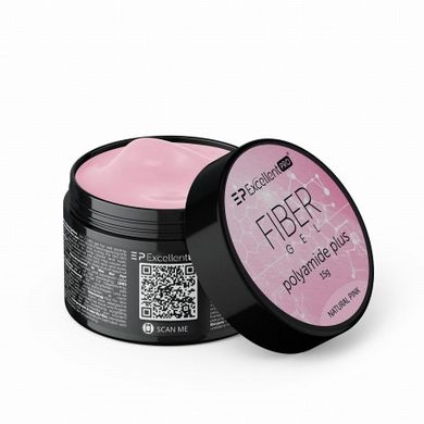 Excellent PRO, Fiber Gel Polyamide Plus, żel budujący, Natural Pink, 15g
