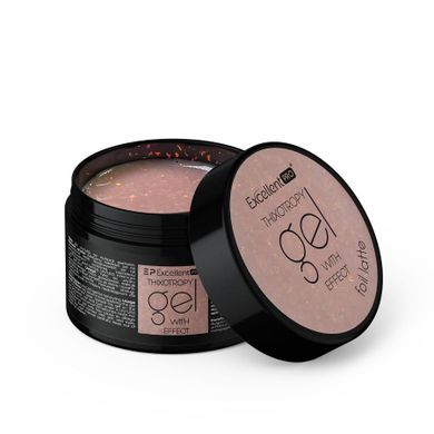 Excellent PRO, Thixotropy Gel With Effect, żel budujący, Foil Latte, 50g
