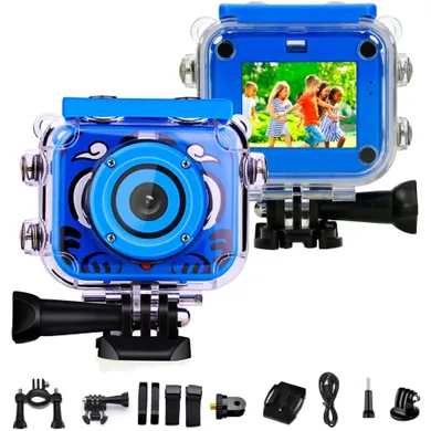 Extralink Kids, Camera H18, Niebieska, Kamera, 1080P 30fps, IP68, wyświetlacz 2.0"
