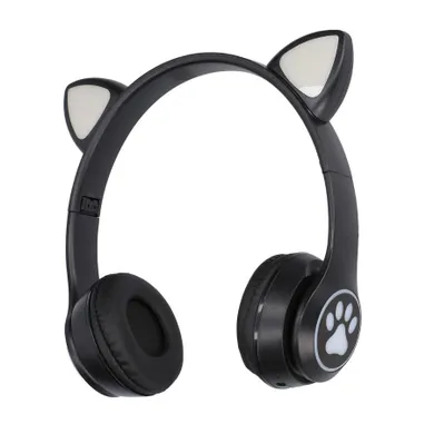 Extralink, Kids Cat-Ear Wireless Headphones, słuchawki bezprzewodowe dla dzieci, czarne