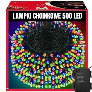 Extralink, lampki choinkowe, świąteczne, 500 LED, zimne, białe, wewnętrze, zewnętrzne, 32,7m