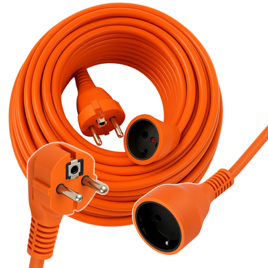 Extralink, PowerLink, przedłużacz zasilający sieciowy, 30m, pomarańczowy, bez uziemienia, 2 x 1,5mm2, 16A, 2500W
