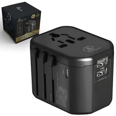 Extralink, Smart Life, adapter dla podróżnych EU/UK/USA/AU/CH, USB-C, USB-A