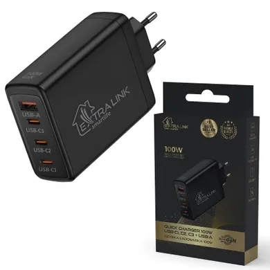 Extralink, Smart Life Fast Charger, 100W GaN, ładowarka